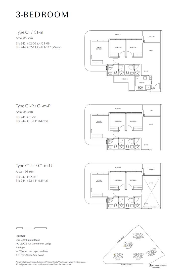 Floor plan C1 — 3 Bedroom