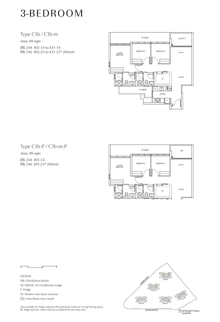 Floor plan C1b — 3 Bedroom