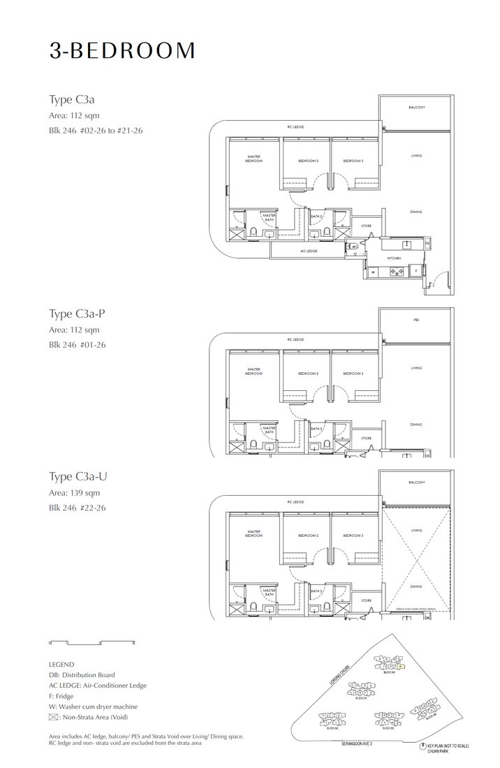 Floor plan C3a — 3 Bedroom