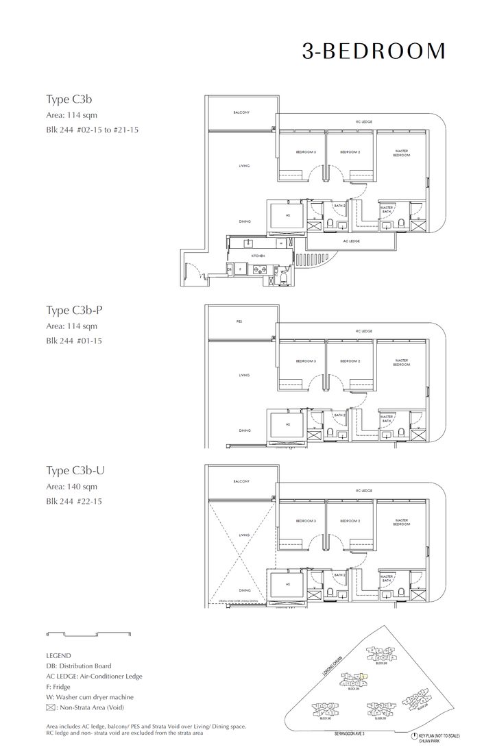 Floor plan C3b — 3 Bedroom