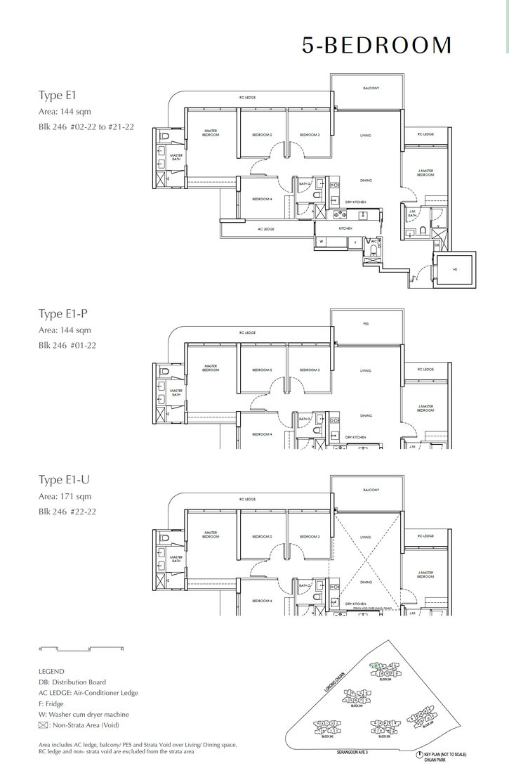 Floor plan E1 — 5 Bedroom