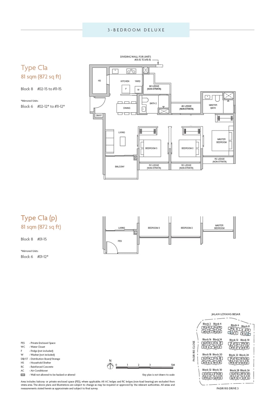 Floor plan C1a — 3 Bedroom Deluxe