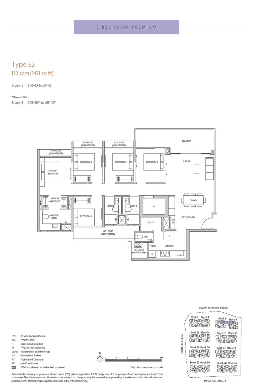 Floor plan E2 — 5 Bedroom Premium