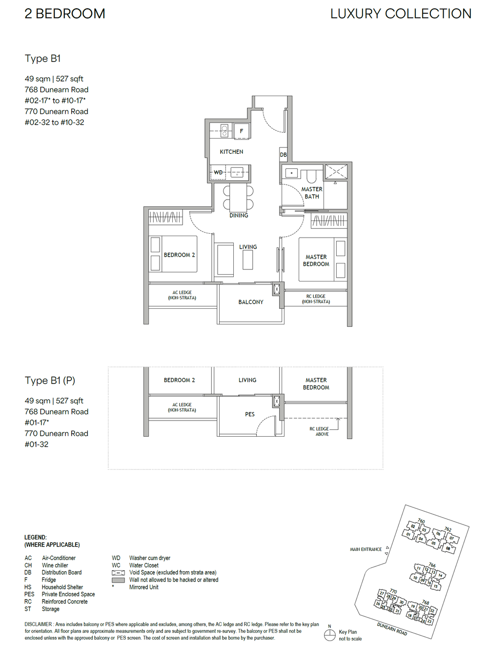 Floor plan B1(P) — 2 Bedroom