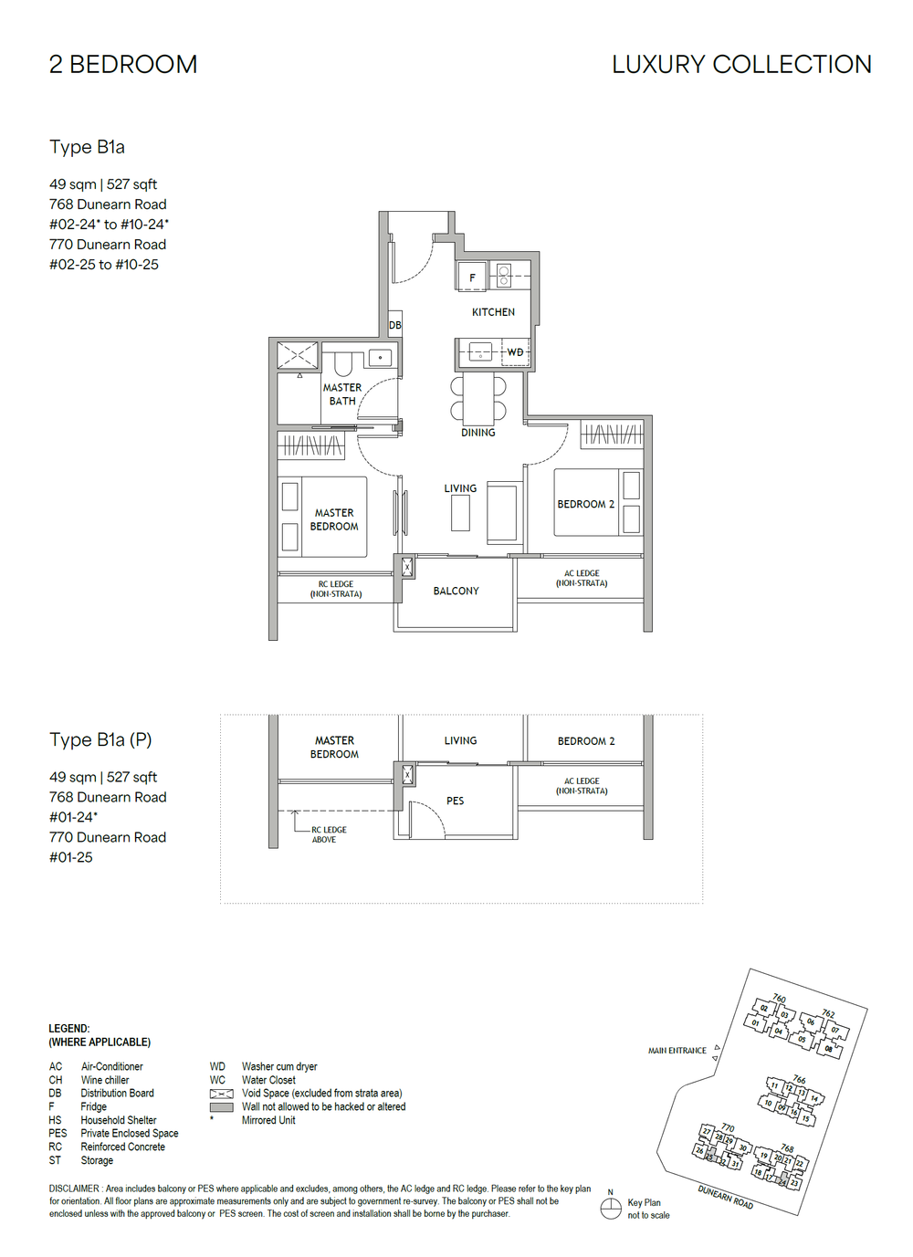Floor plan B1a(P) — 2 Bedroom