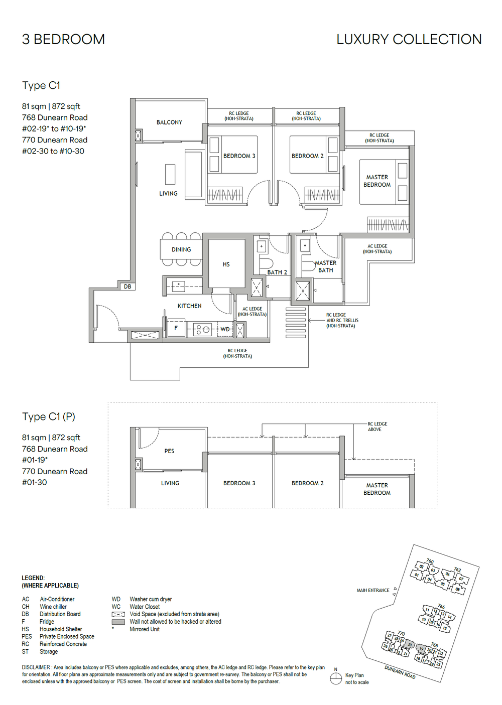 Floor plan C1 — 3 Bedroom