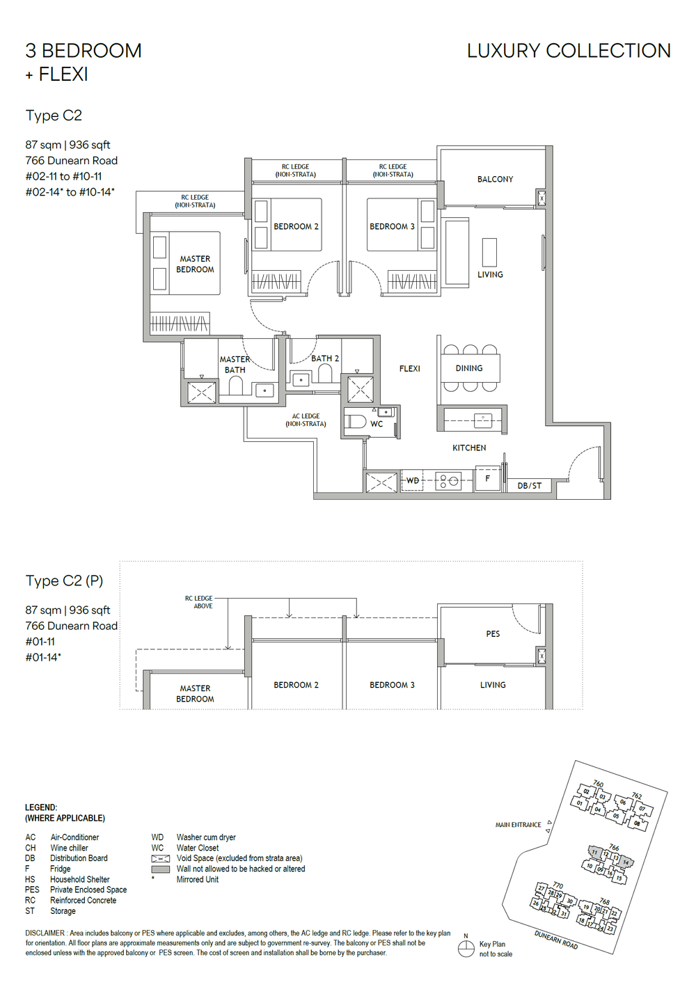 Floor plan C2 — 3 Bedroom + Flexi