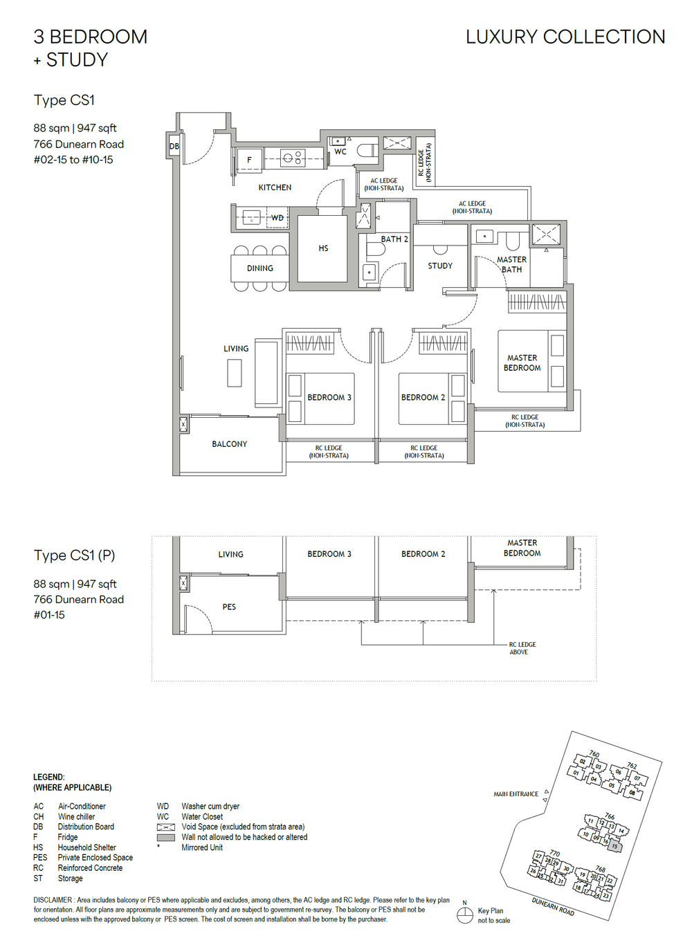 Floor plan CS1 — 3 Bedroom + Study