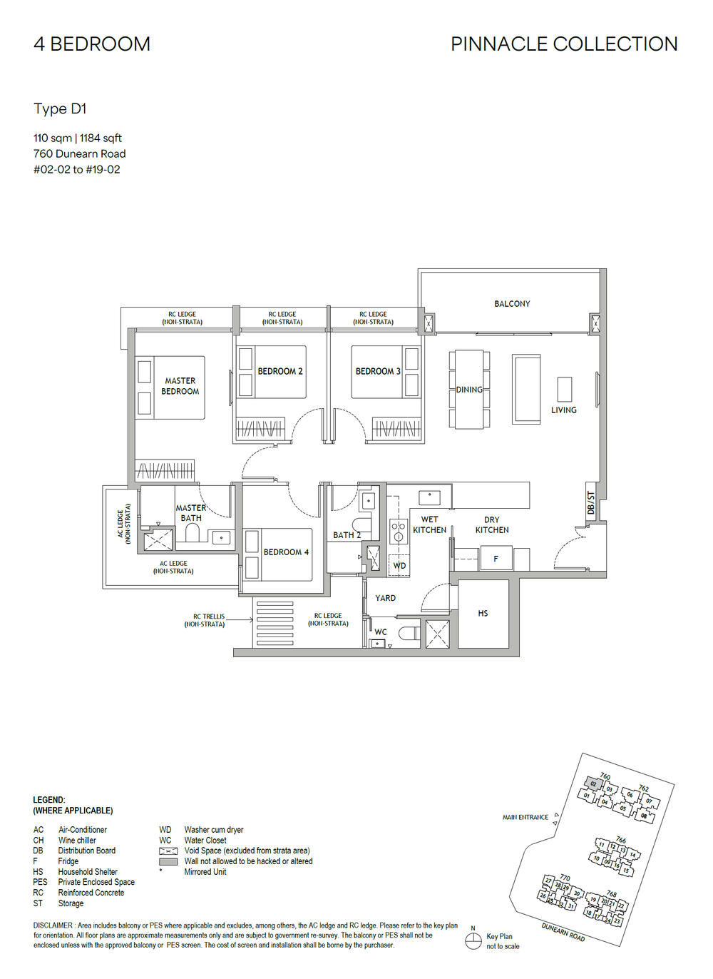 Floor plan D1 — 4 Bedroom