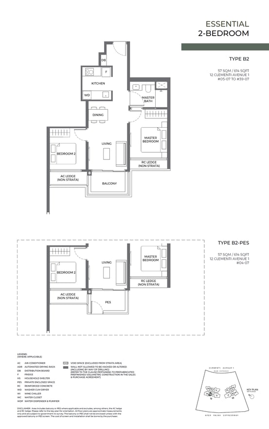 Floor plan B2 — 2 BEDROOM