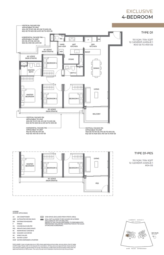 Floor plan D1 — 4 BEDROOM