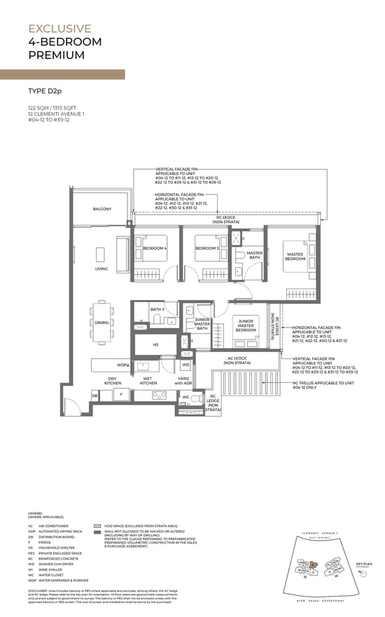 Floor plan D2p — 4 BEDROOM PREMIUM