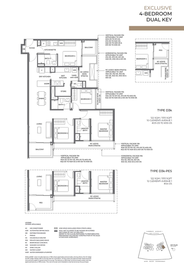 Floor plan D3k — 4 BEDROOM DUAL KEY