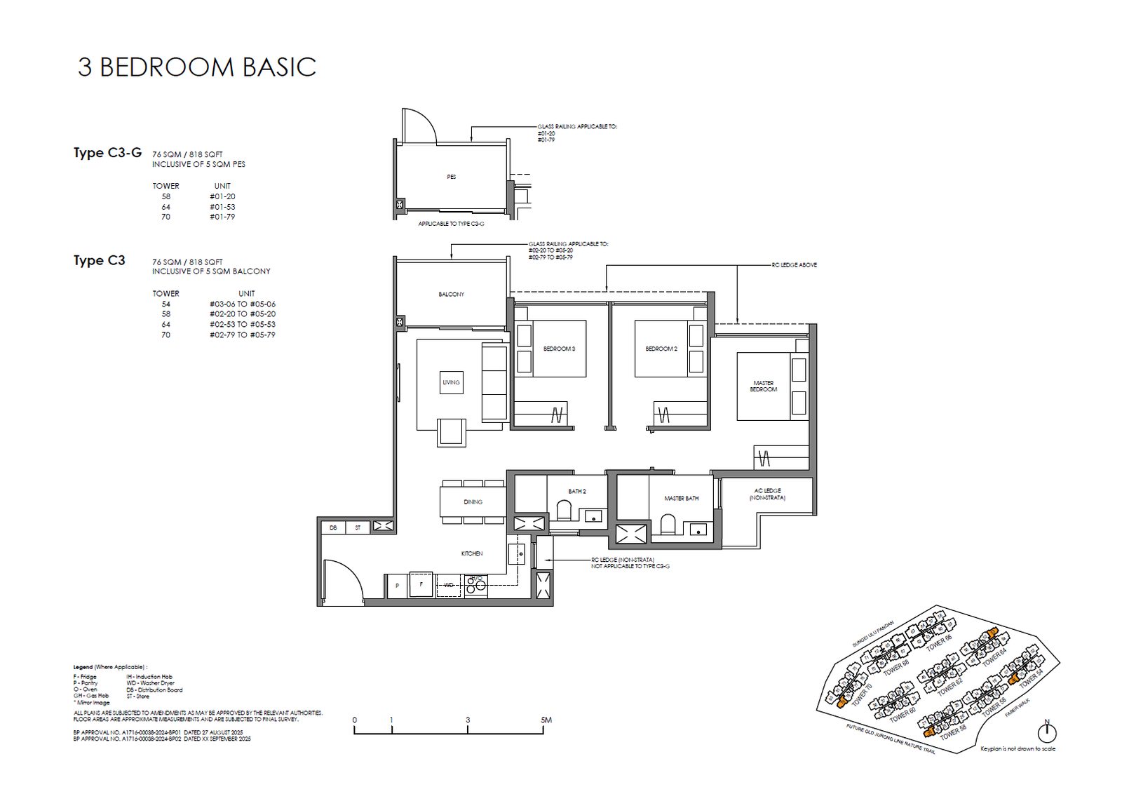 Floor plan C3 — 3 Bedroom (Basic)