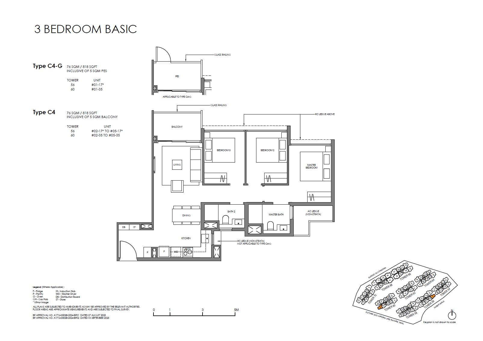 Floor plan C4-G — 3 Bedroom (Basic)