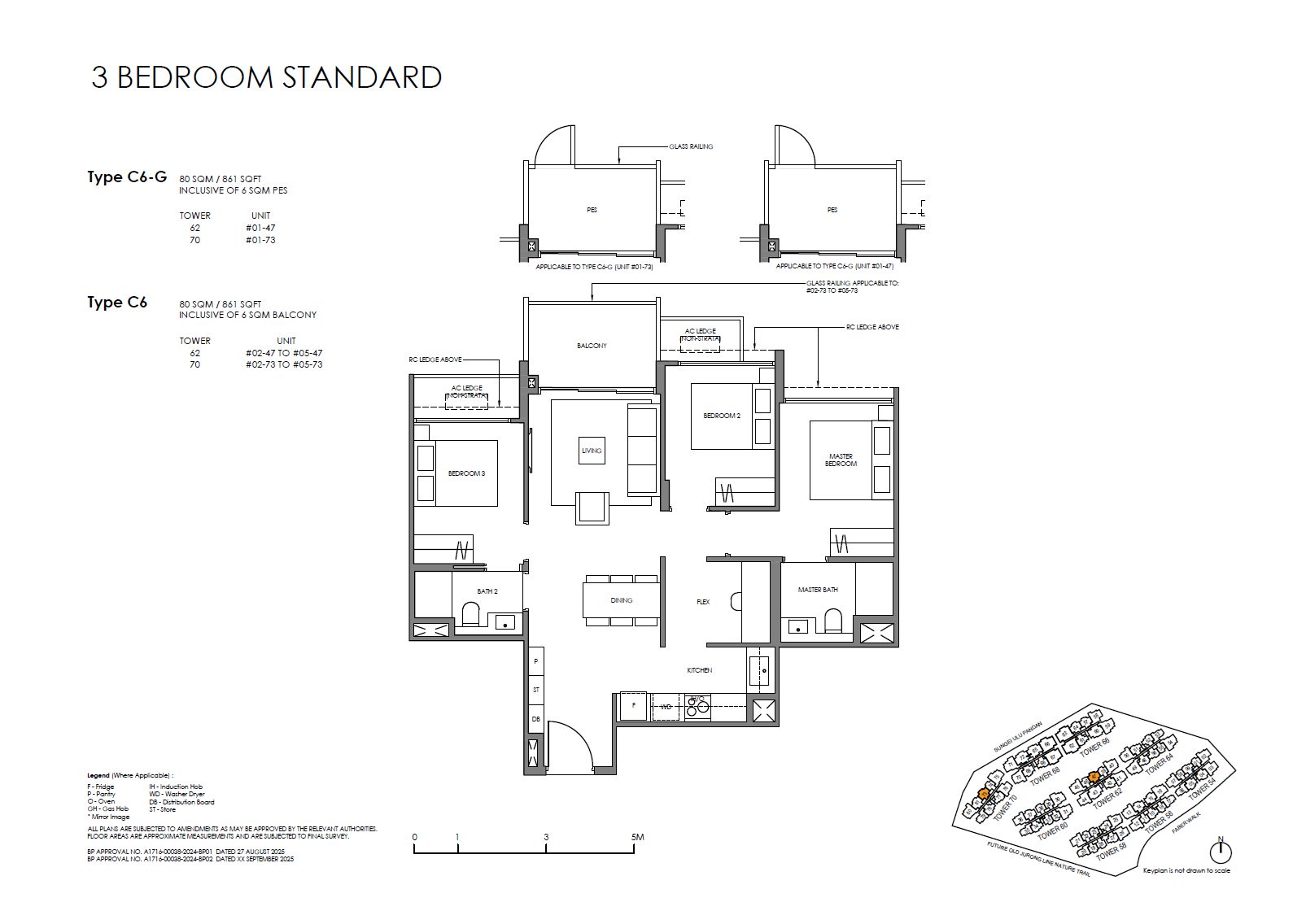 Floor plan C6-G — 3 Bedroom (Standard)
