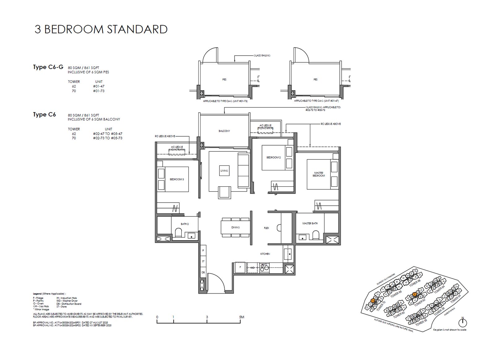 Floor plan C6 — 3 Bedroom (Standard)