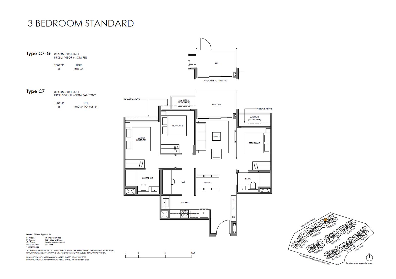 Floor plan C7 — 3 Bedroom (Standard)