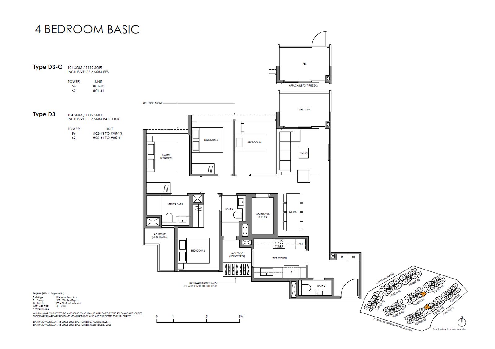 Floor plan D3 — 4 Bedroom (Basic)