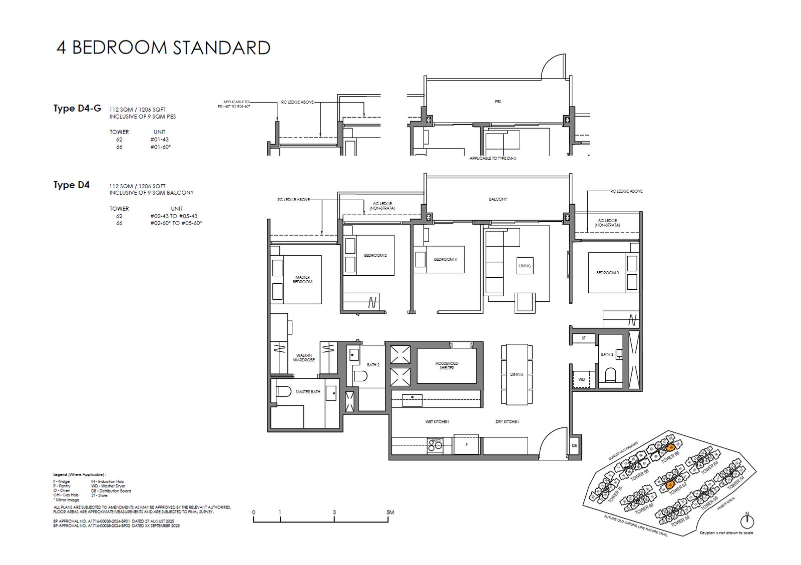 Floor plan D4 — 4 Bedroom (Standard)