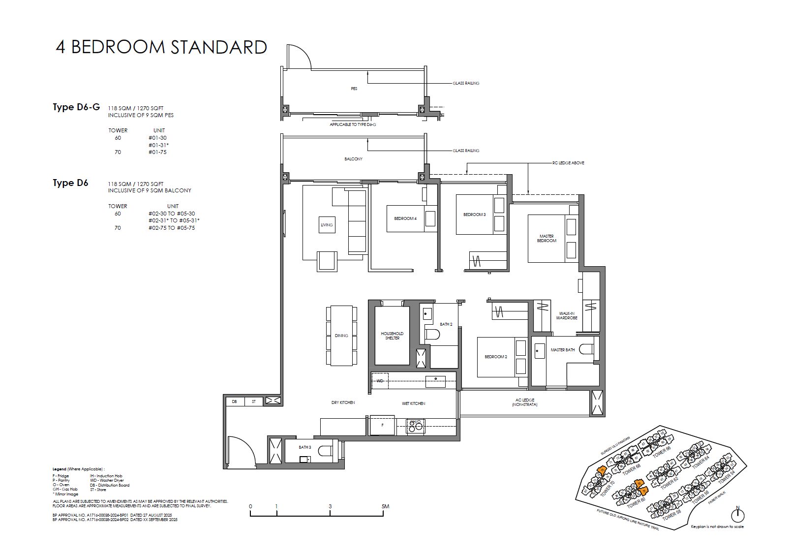 Floor plan D6 — 4 Bedroom (Standard)