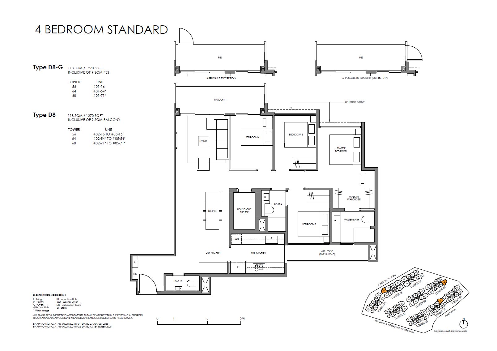 Floor plan D8 — 4 Bedroom (Standard)