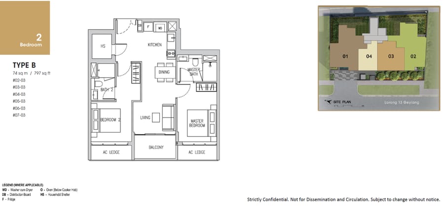 Floor plan B — 2 Bedroom