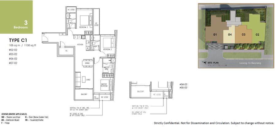 Floor plan C1 — 3 Bedroom