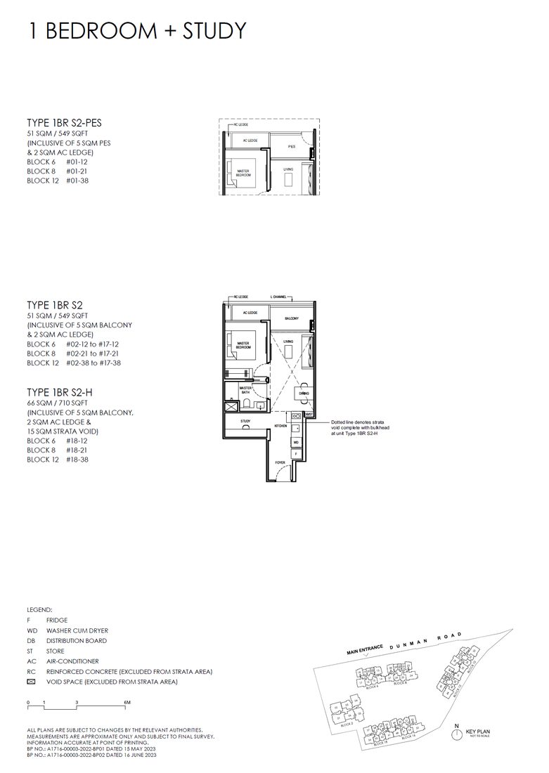 Floor plan 1BR S2 — 1 Bedroom +Study (Luxury)