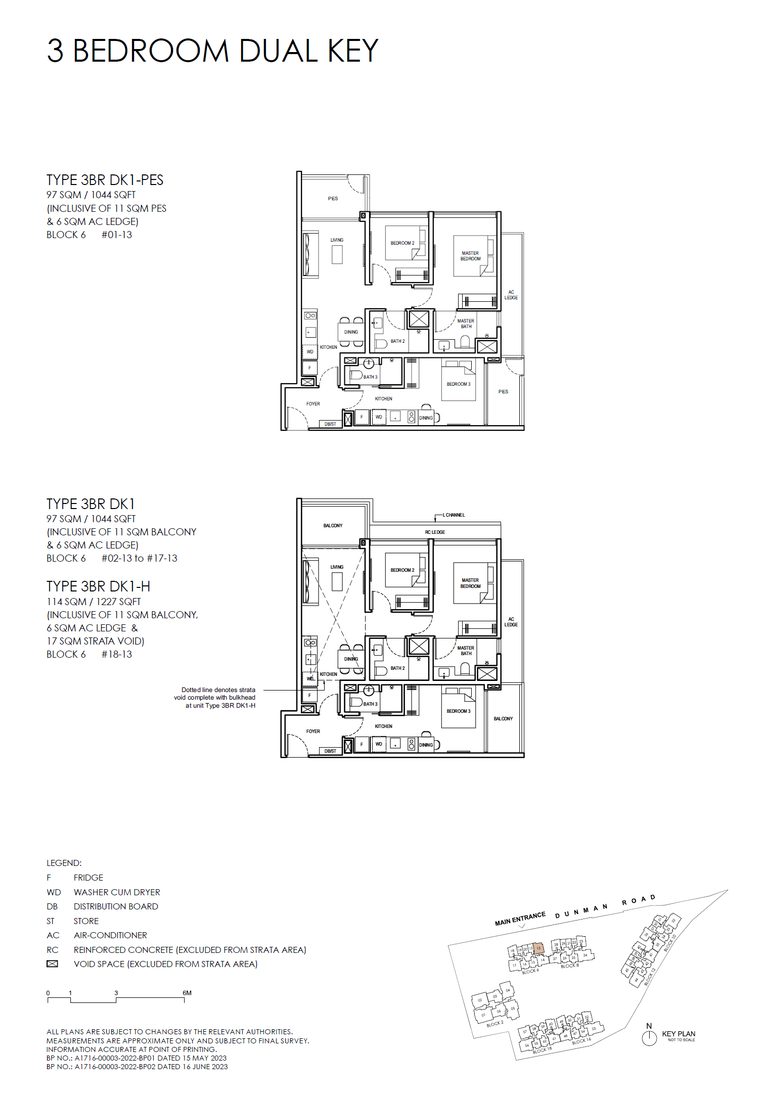 Floor plan 3BR DK1 — 3 Bedroom Dual Key (Luxury)