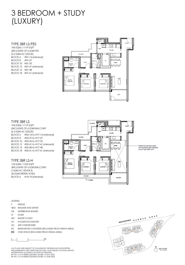 Floor plan 3BR LS — 3 Bedroom +Study (Luxury)