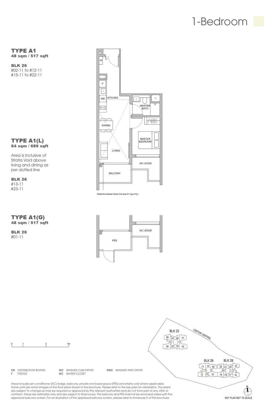 Floor plan A1 — 1 Bedroom, Hillock Green 悦翠轩