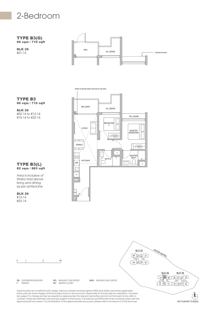 Floor plan B3 — 2 Bedroom, Hillock Green 悦翠轩