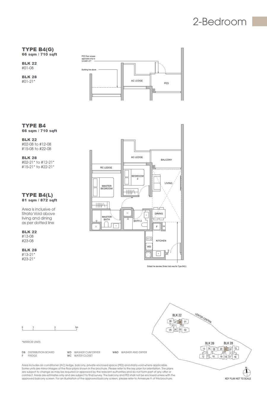 Floor plan B4 — 2 Bedroom, Hillock Green 悦翠轩
