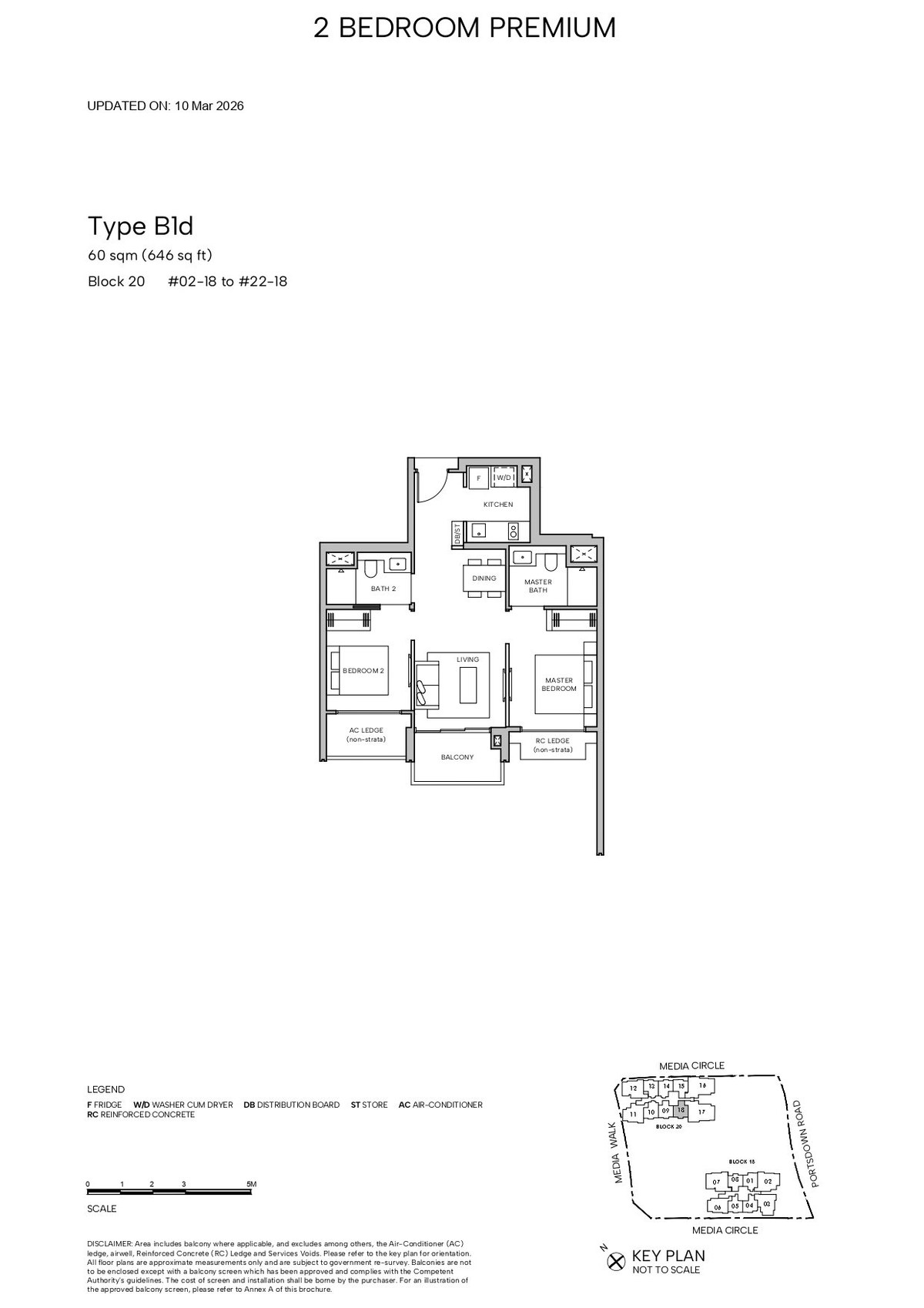 Floor plan B1d — 2 Bedroom Premium