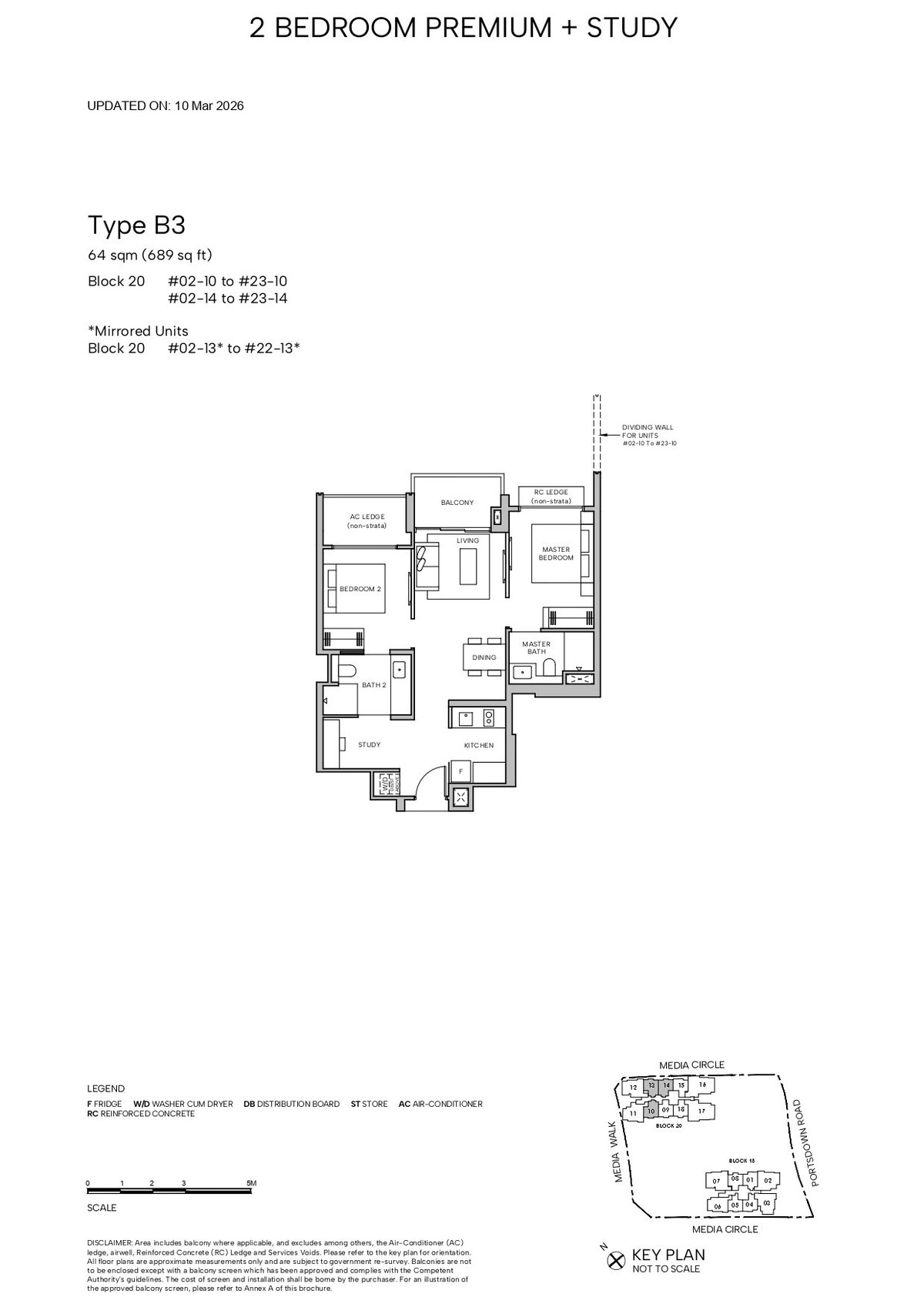 Floor plan B3 — 2 Bedroom Premium + Study