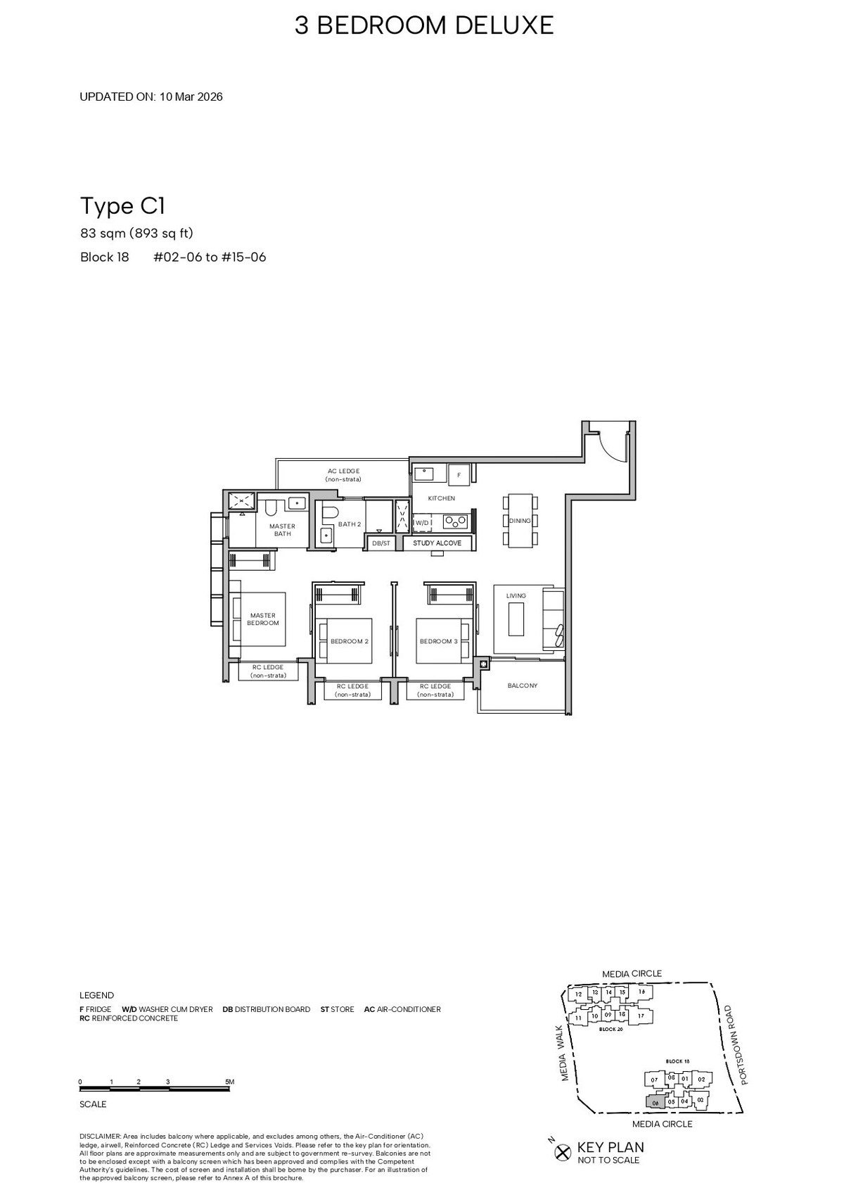 Floor plan C1 — 3 Bedroom Deluxe