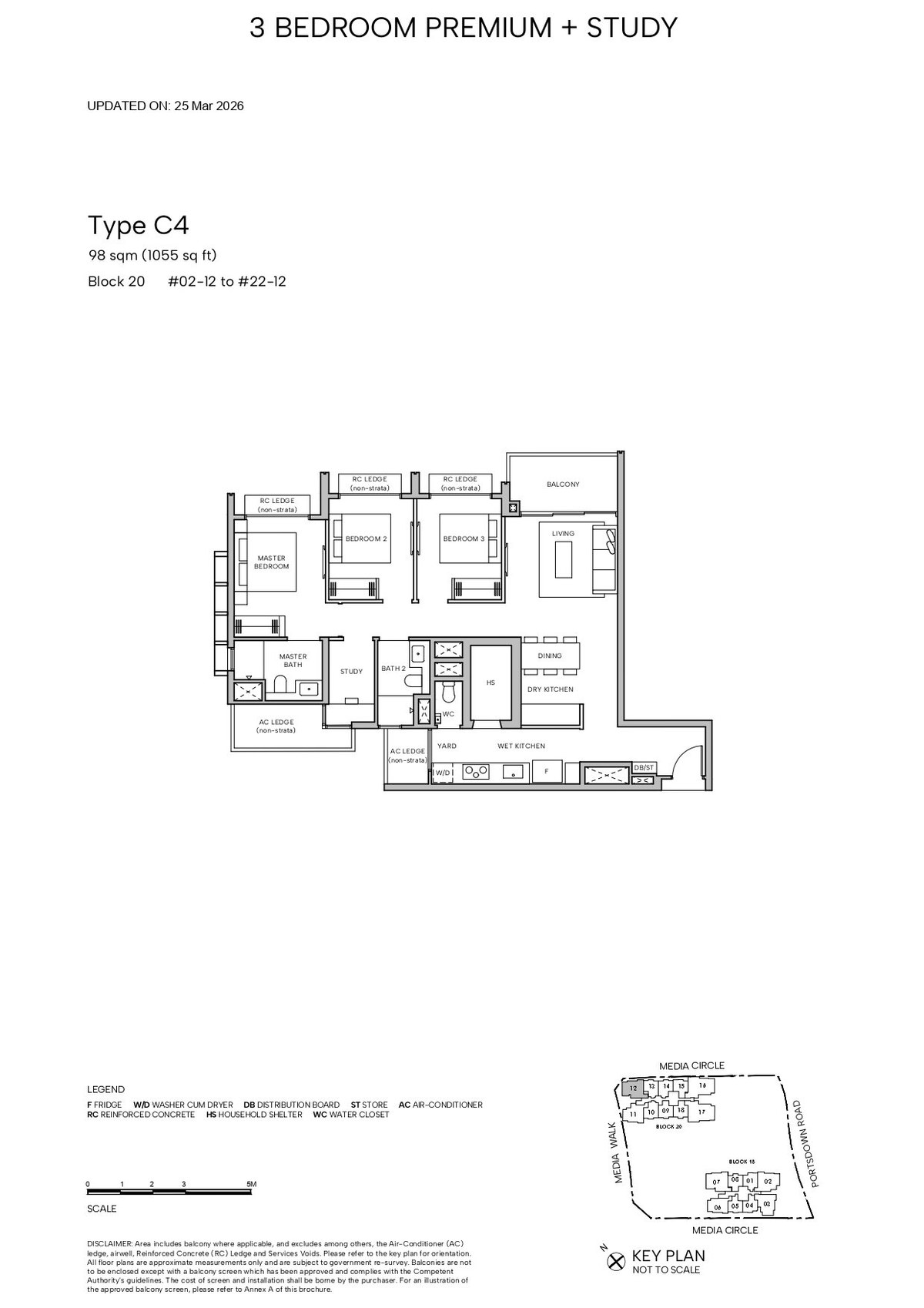 Floor plan C4 — 3 Bedroom Premium + Study