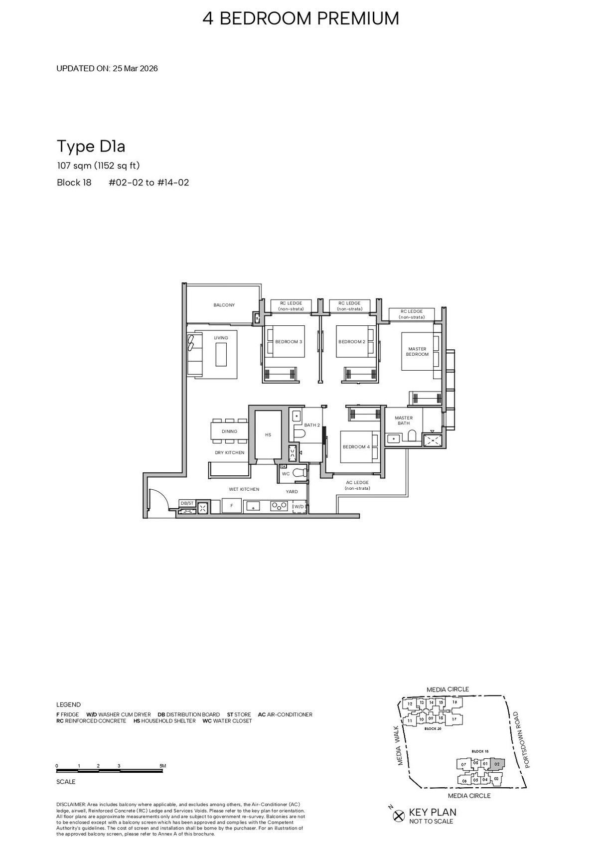 Floor plan D1a — 4 Bedroom Premium