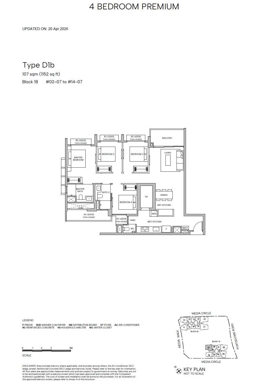Floor plan D1b — 4 Bedroom Premium