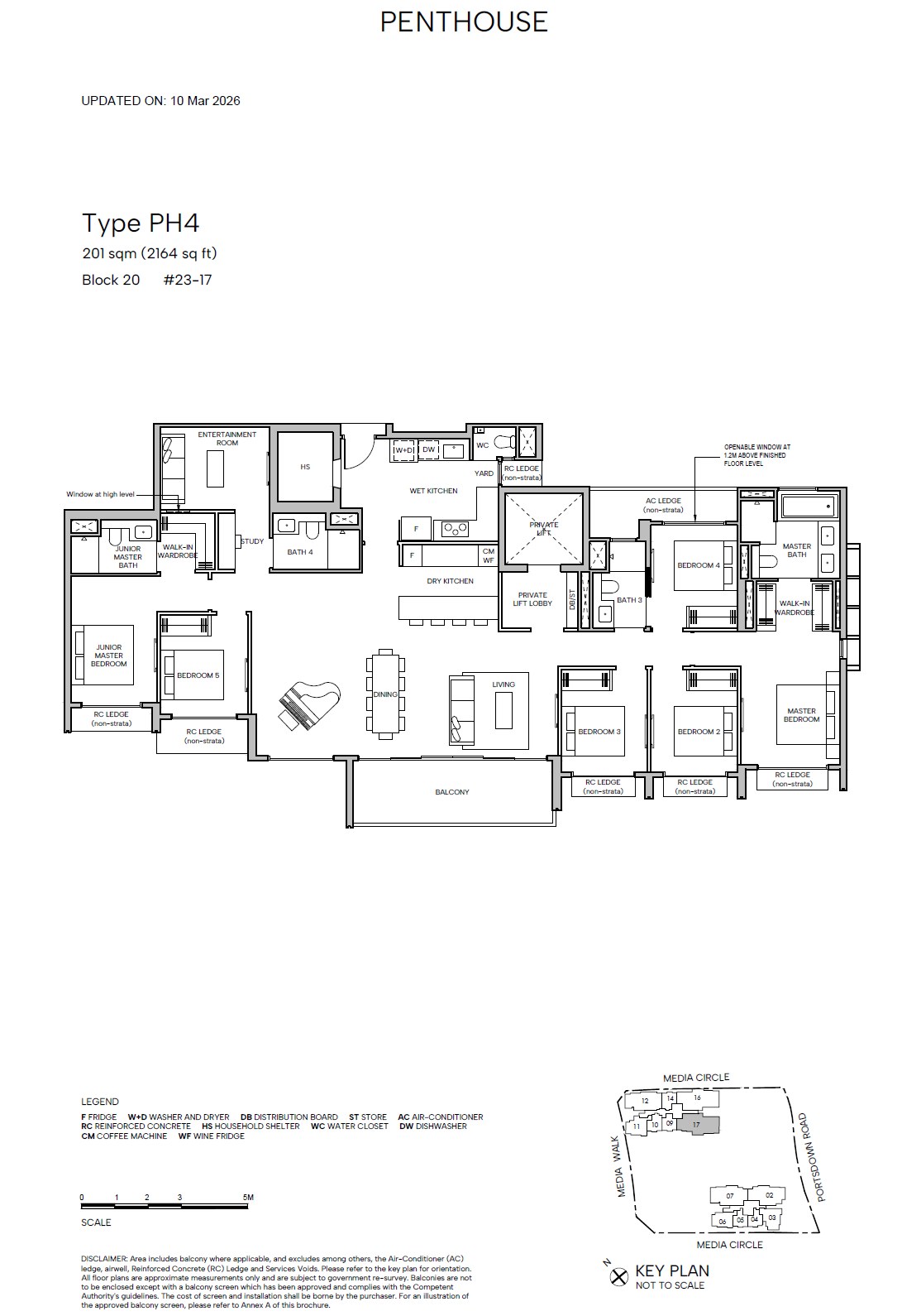 Floor plan PH4 — 6br + Entertainment + Private Lift