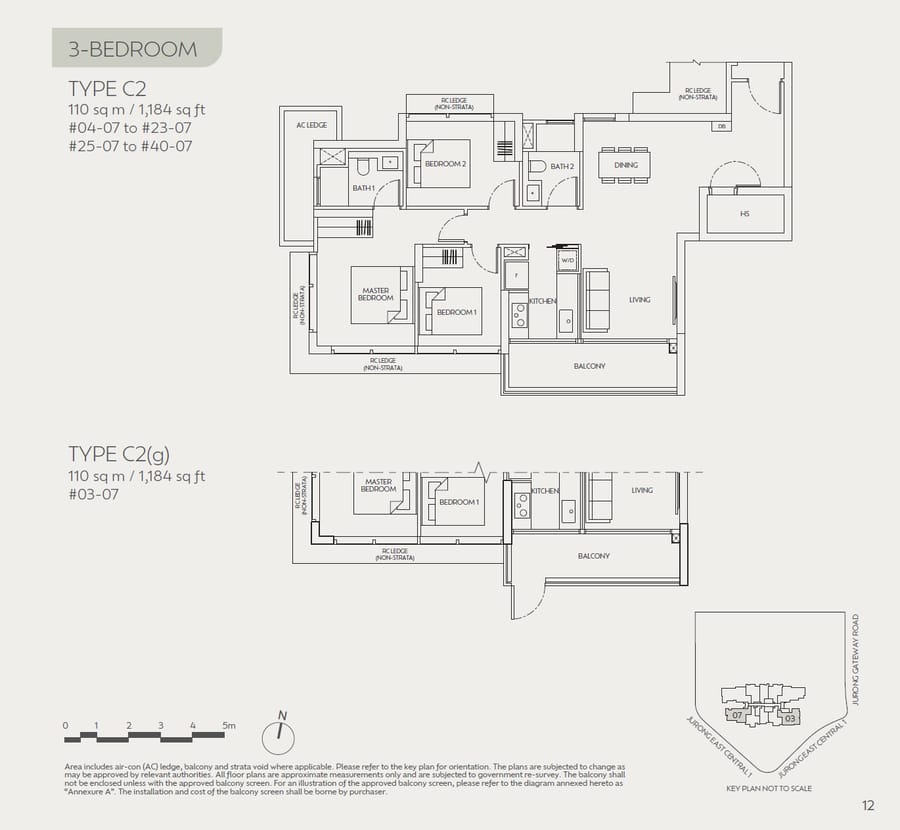Floor plan C2 — 3 Bedroom, Jden 聚鼎