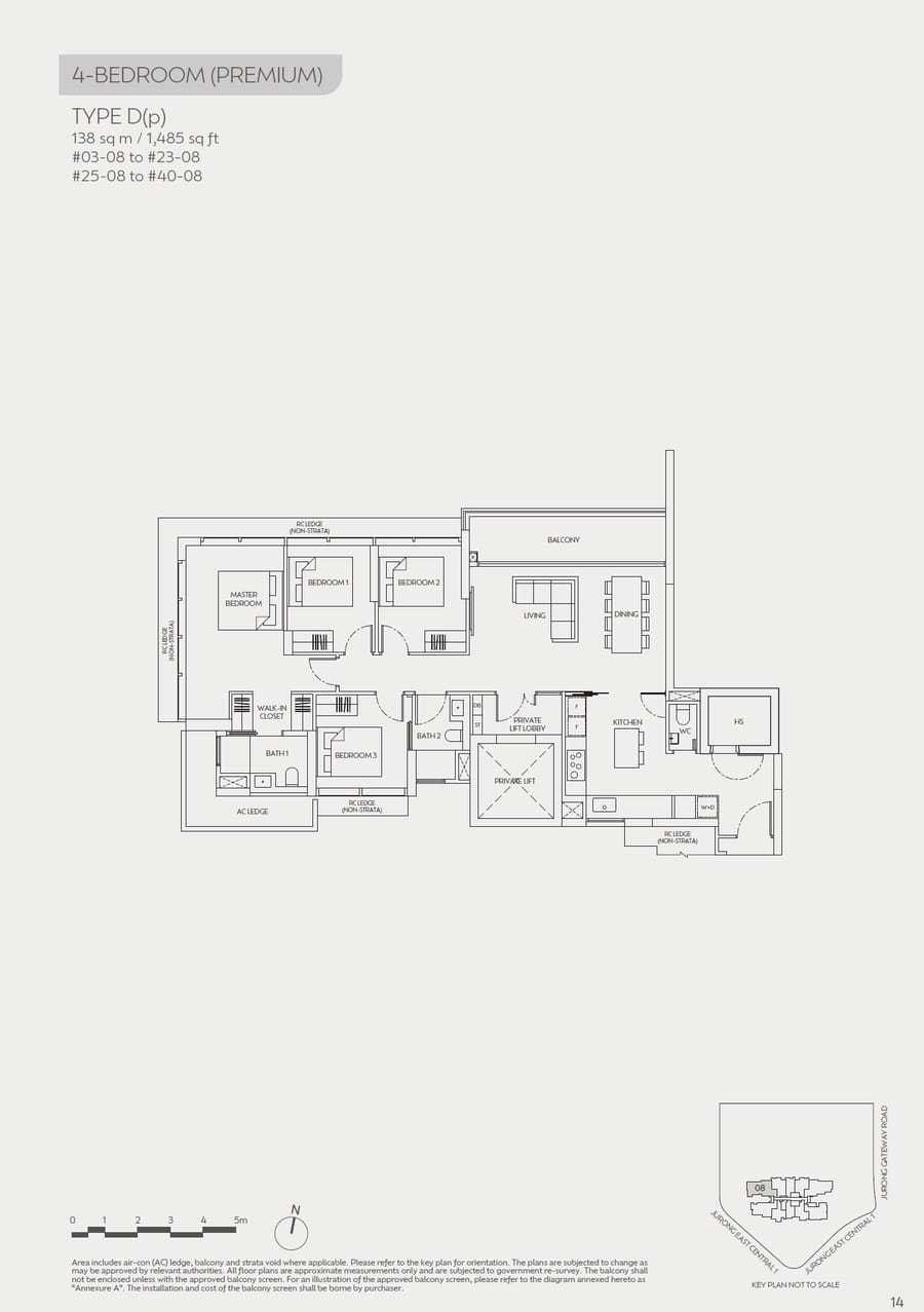 Floor plan D(p) — 4 Bedroom (Premium), Jden 聚鼎