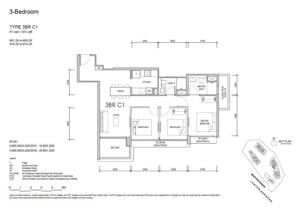 Floor plan 3BR C1 — 3 BEDROOM COMPACT