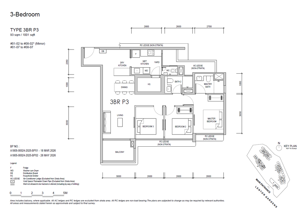 Floor plan 3BR P3 — 3 BEDROOM PREMIUM