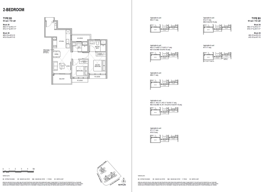 Floor plan B3 — 2 Bedroom