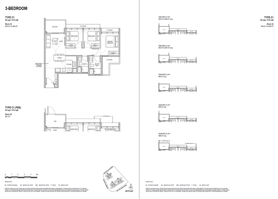 Floor plan C1 — 3 Bedroom