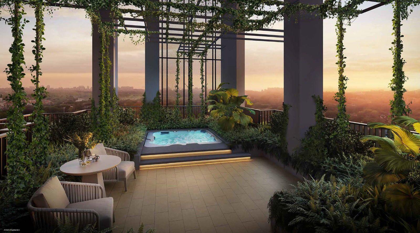 Lentoria — Perspective view of the estate, artist's impression