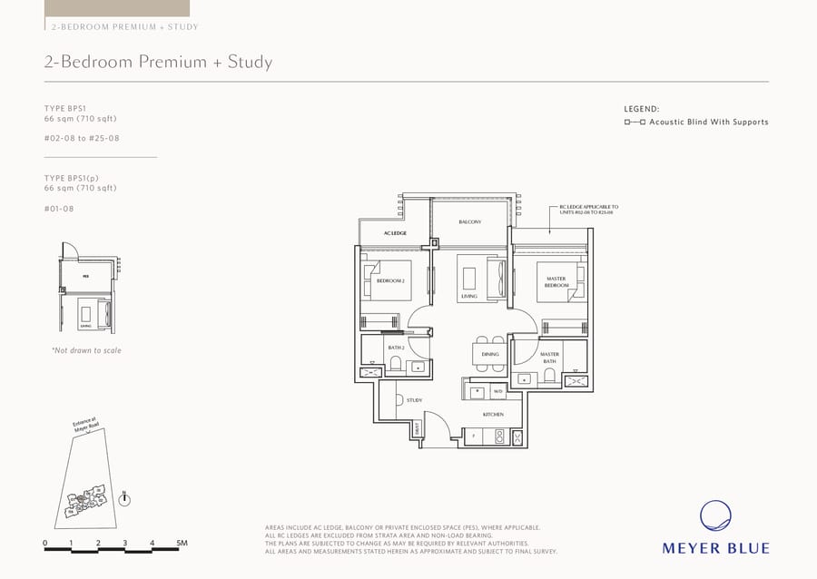 Floor plan BPS1 — 2 Bedroom Premium + Study
