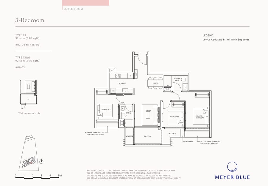 Floor plan C1a — 3 Bedroom